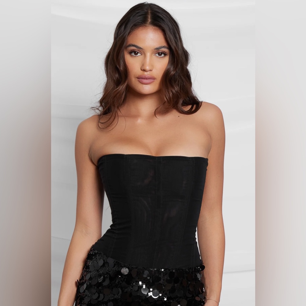 LEAU ‘Muse’ Mesh Corset Top (AREYOUAMI Style) in Black